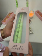 Soule Lumiere Lumiere Column Candle styled in pink